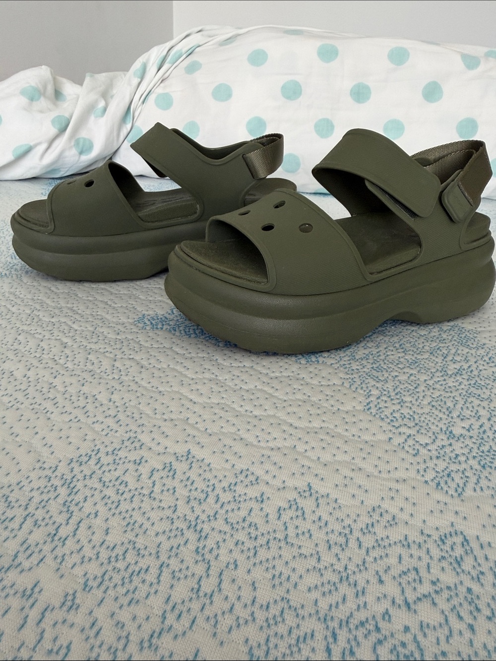 Women’s Olive Green Platform CROCS Sport Sandals